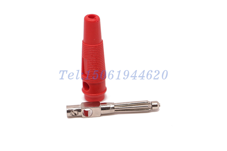 廠家直銷純銅大電流軟膠帽香蕉插頭4mm 香蕉插頭連接器 25.413