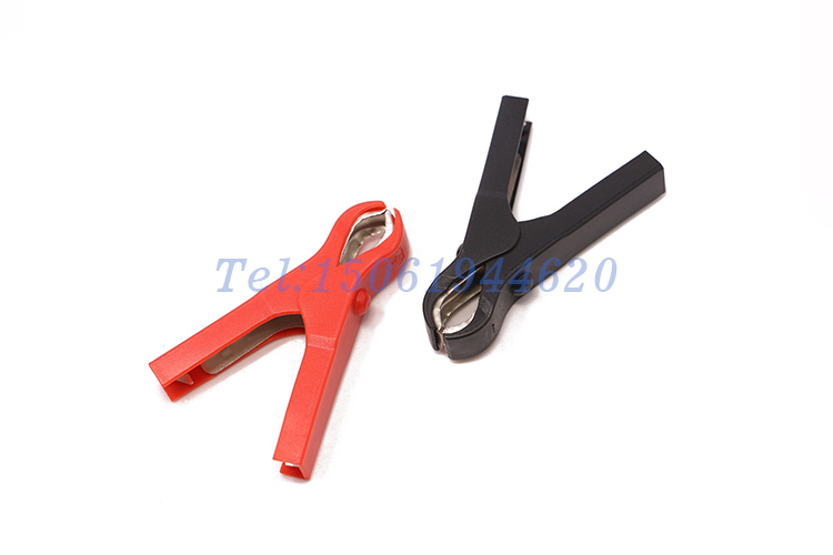 75027 鱷魚夾電瓶用塑料塑殼金屬接頭不銹鋼主體鱷魚夾