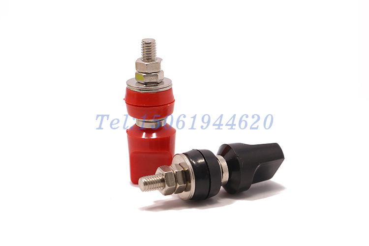 73051 M6*60接線柱 6mm純銅扁帽端子 4mm香蕉插座 50A大電流高壓接地柱