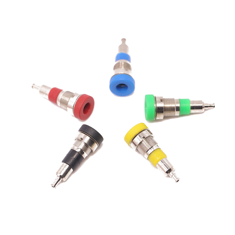 艾邁斯4mm香蕉插座純銅鍍鎳PA護(hù)套低突起焊接式耐24A 熱賣接線柱24.242