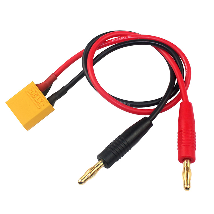 AMASS出品XT90插充電線30cm14AWG專用充電硅膠線 4mm充電香蕉插頭