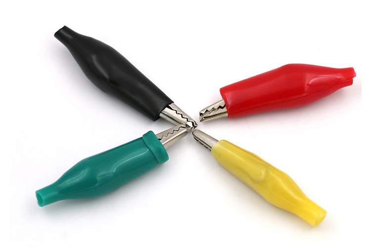 艾邁斯27.711紅黑護套中號鱷魚夾子測試夾接線夾尖嘴夾開口8mm