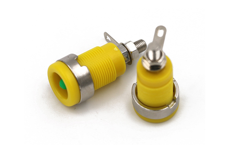 艾邁斯24.381 4mm安全型公頭M12面板插座尼龍耐高壓帶焊接片AMASS