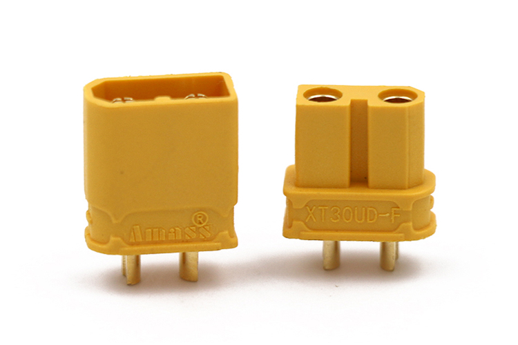 艾邁斯XT30UD防水升級款連接器2mm銅鍍金穿越機插頭AMASS模型配件