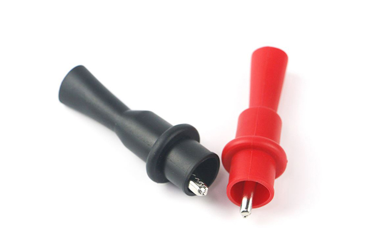 27.718 鋼鍍鎳加厚測試尾插4mm接線夾搭電夾子兼容萬用表筆鱷魚夾