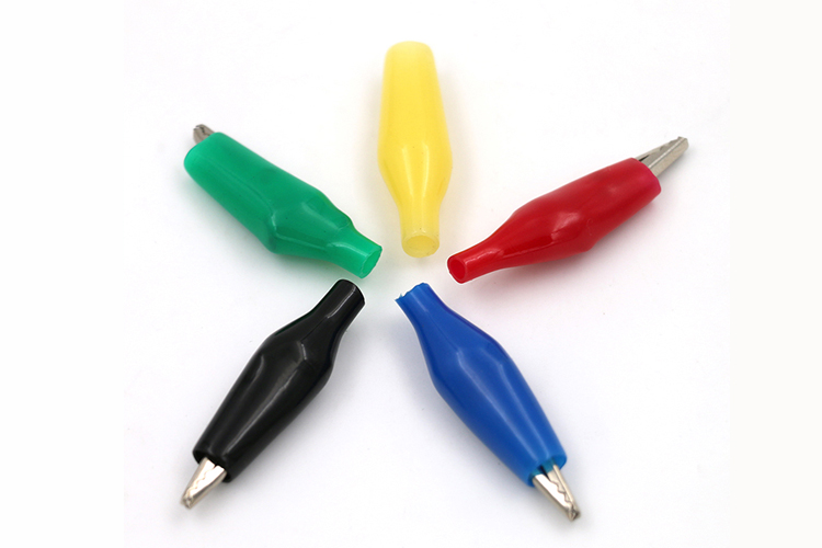 艾邁斯27.710紅黑護套小號鱷魚夾子測試夾接線夾尖嘴夾開口6mm