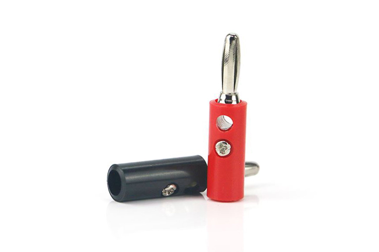 25.418 鍍鎳 4mm香蕉燈籠頭測(cè)試插頭 免焊四葉型音響功放插頭