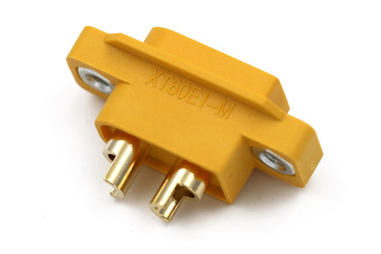 艾邁斯XT60E1-M帶M2.5螺母可固定3.5mm鍍金航模連接器