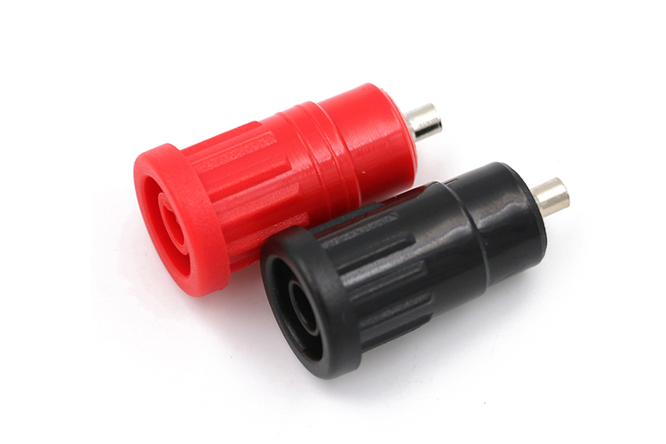 24.323 艾邁斯4mm安全型面板插座帶1.9孔接線柱PA塑殼純銅鍍鎳AMASS正品