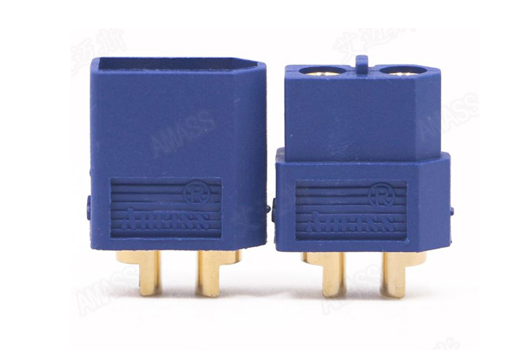 艾邁斯XT60藍(lán)色 3.5mm鍍金香蕉插頭T接口連接器AMASS熱賣模型配件