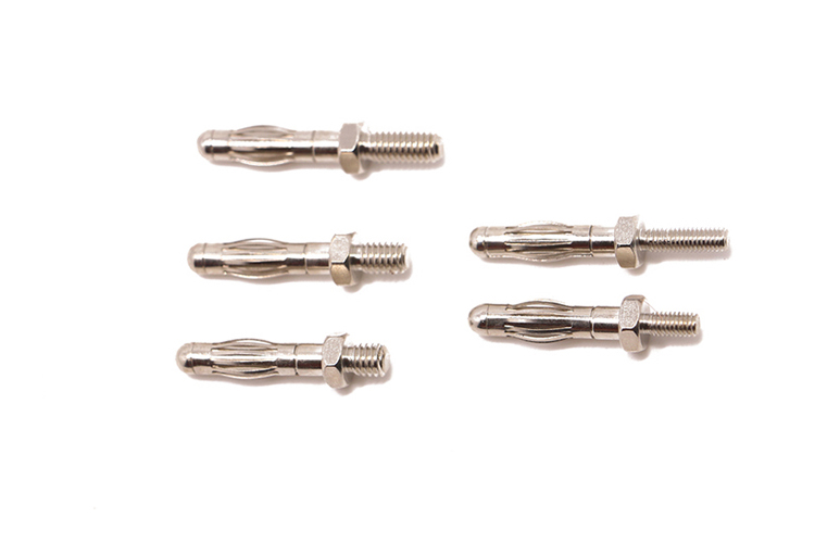 28.414 艾邁斯4mm金屬插頭尾部螺紋銅鍍鎳T/L:M4.0/9.0熱賣(mài)連接器AMASS