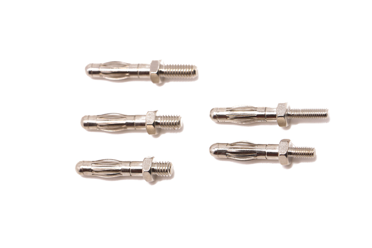 28.413 艾邁斯4mm金屬插頭尾部螺紋銅鍍鎳T/L:M4.0/6.0熱賣(mài)連接器AMASS