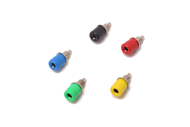 24.247 艾邁斯4mm面板插座教學儀器用頂部螺紋插座ABS純銅鍍鎳AMASS正品