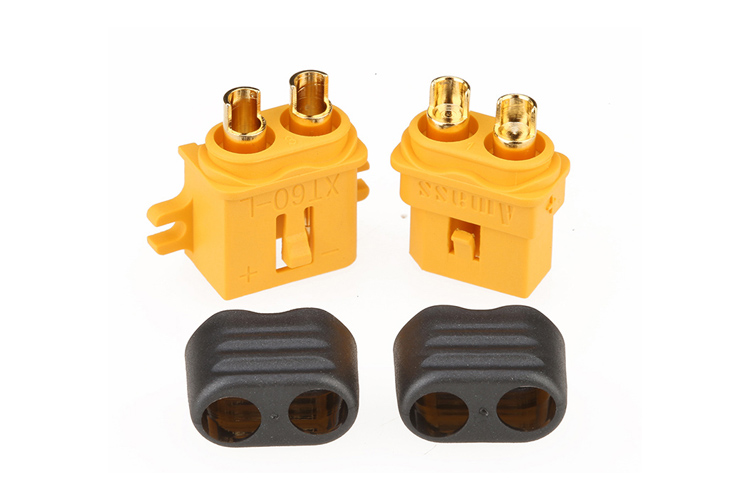 艾邁斯 XT60-L固定式帶護套T型插頭接口連接器AMASS正品模型配件