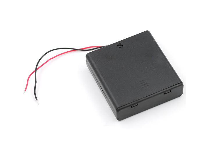 艾邁斯四節(jié)五號嵌入式電池盒帶開關密封6V串聯(lián)帶線接頭diy供電座