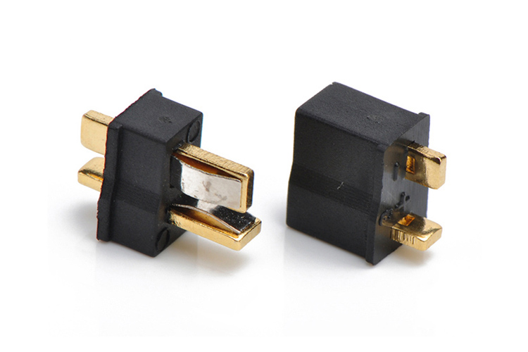 艾邁斯新型黑色鍍金小T插 迷你遙控航模連接器AMASS熱賣模型配件