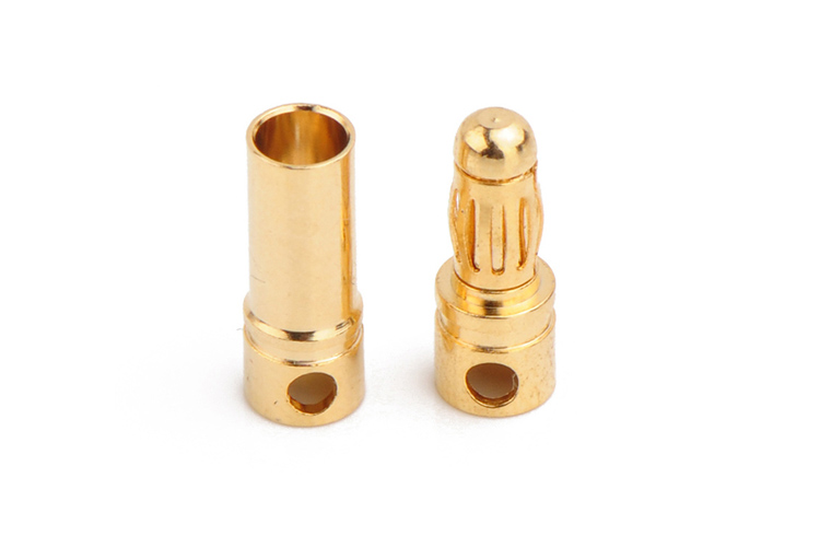艾邁斯3.5mm鍍金香蕉插頭純銅模型配件遙控航模連接器AMASS熱賣