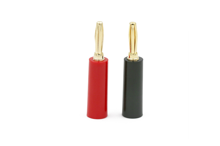 艾邁斯25.454 4mm安全型銅鍍金香蕉插頭 純銅音響插頭AMASS正品